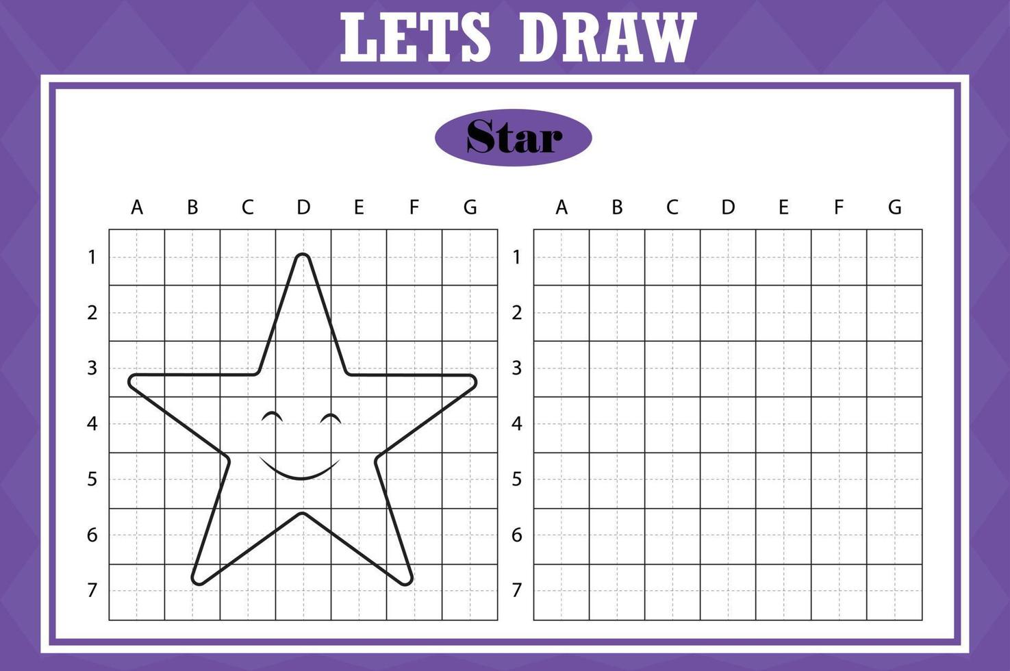 desenhar estrela fofa. planilha de cópia de grade. jogo educativo para  crianças. atividade de desenho para crianças e crianças. planilha de  prática de desenho de férias vetoriais. 12954678 Vetor no Vecteezy